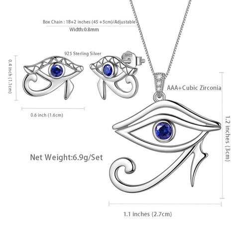 Egyptian Eye of Horus Earrings Necklace Jewelry Sets 3PCS - Jewelry Set - Aurora Tears Jewelry