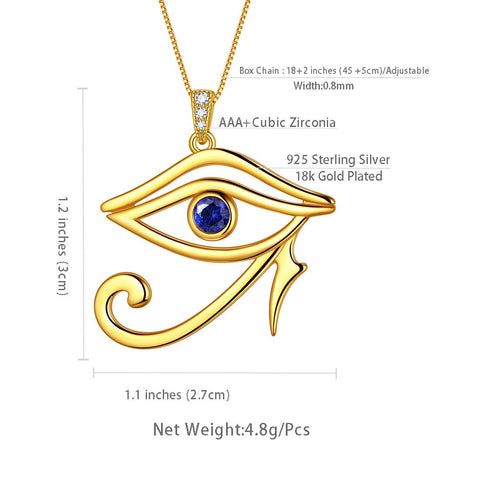 Ancient Egyptian Eye of Horus Necklace Pendant Chain - Necklaces - Aurora Tears Jewelry