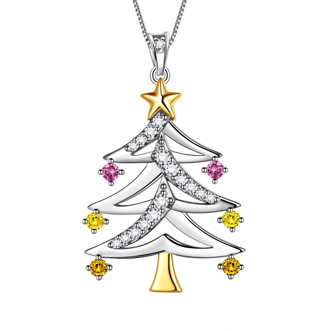 Christmas Tree Necklaces Pendant Chain Xmas Gifts for Women - Necklaces - Aurora Tears Jewelry