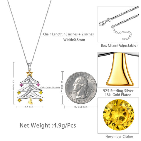 Christmas Tree Necklaces Pendant Chain Xmas Gifts for Women - Necklaces - Aurora Tears Jewelry
