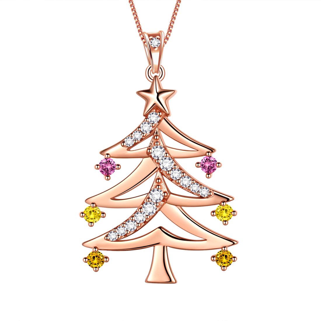 Christmas Tree Necklaces Pendant Chain Xmas Gifts for Women - Necklaces - Aurora Tears Jewelry