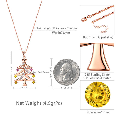 Christmas Tree Necklaces Pendant Chain Xmas Gifts for Women - Necklaces - Aurora Tears Jewelry
