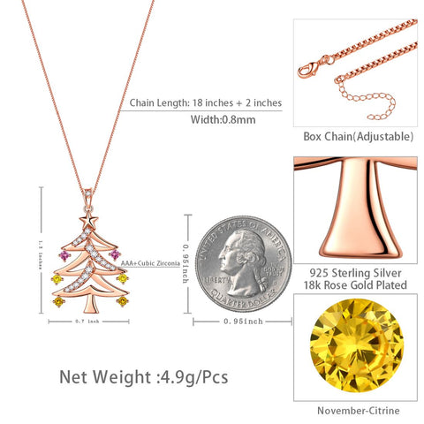 Christmas Tree Necklaces Pendant Chain Xmas Gifts for Women - Necklaces - Aurora Tears Jewelry