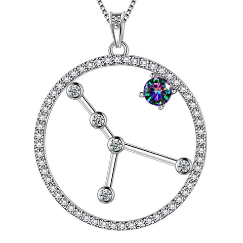 Cancer Zodiac Necklace 925 Sterling Silver Aurora Tears Jewelry