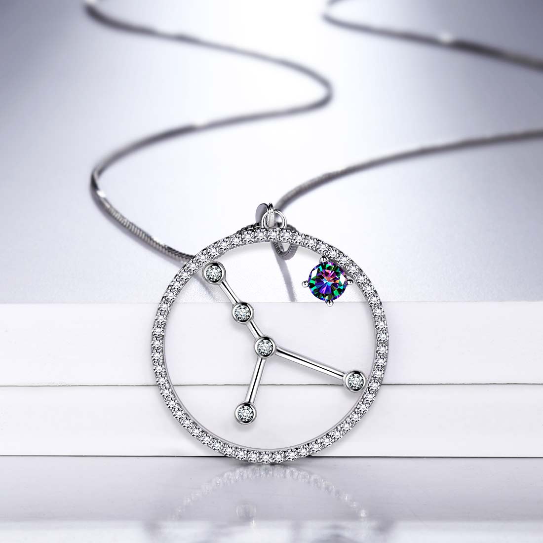 Cancer Zodiac Necklace 925 Sterling Silver - Necklaces - Aurora Tears Jewelry