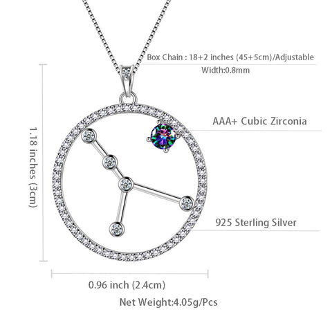 Cancer Zodiac Necklace 925 Sterling Silver - Necklaces - Aurora Tears Jewelry