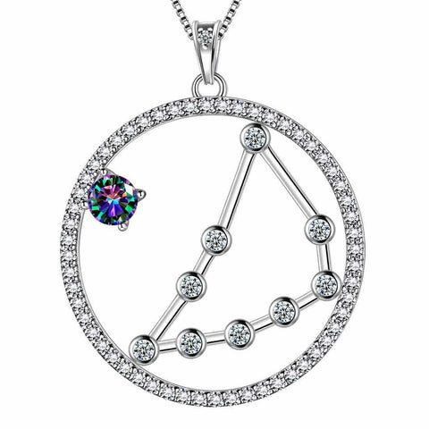 Capricorn Zodiac Necklace 925 Sterling Silver Aurora Tears Jewelry
