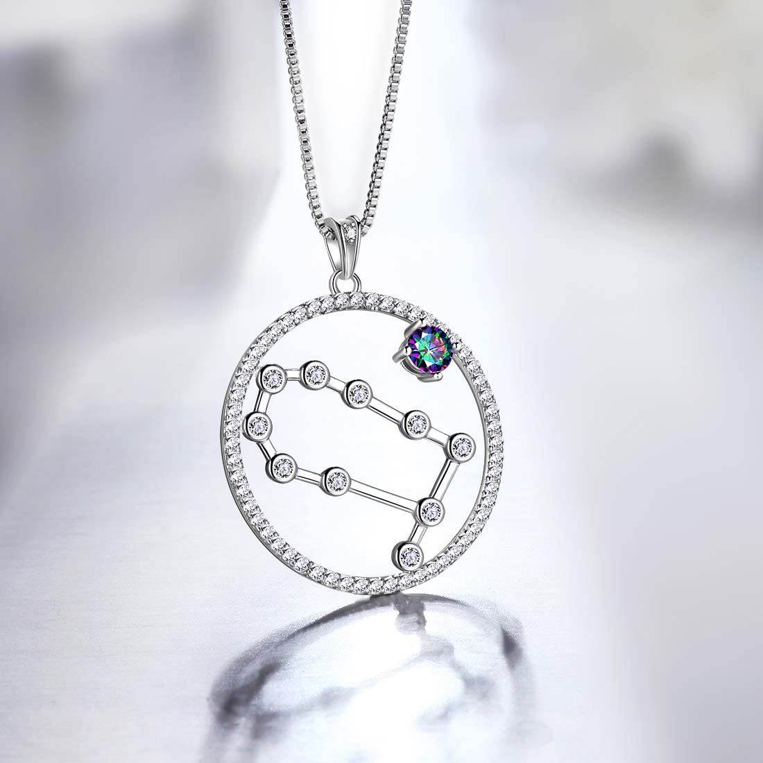 Gemini Zodiac Necklace 925 Sterling Silver - Necklaces - Aurora Tears Jewelry