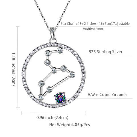 Leo Zodiac Necklace 925 Sterling Silver - Necklaces - Aurora Tears Jewelry
