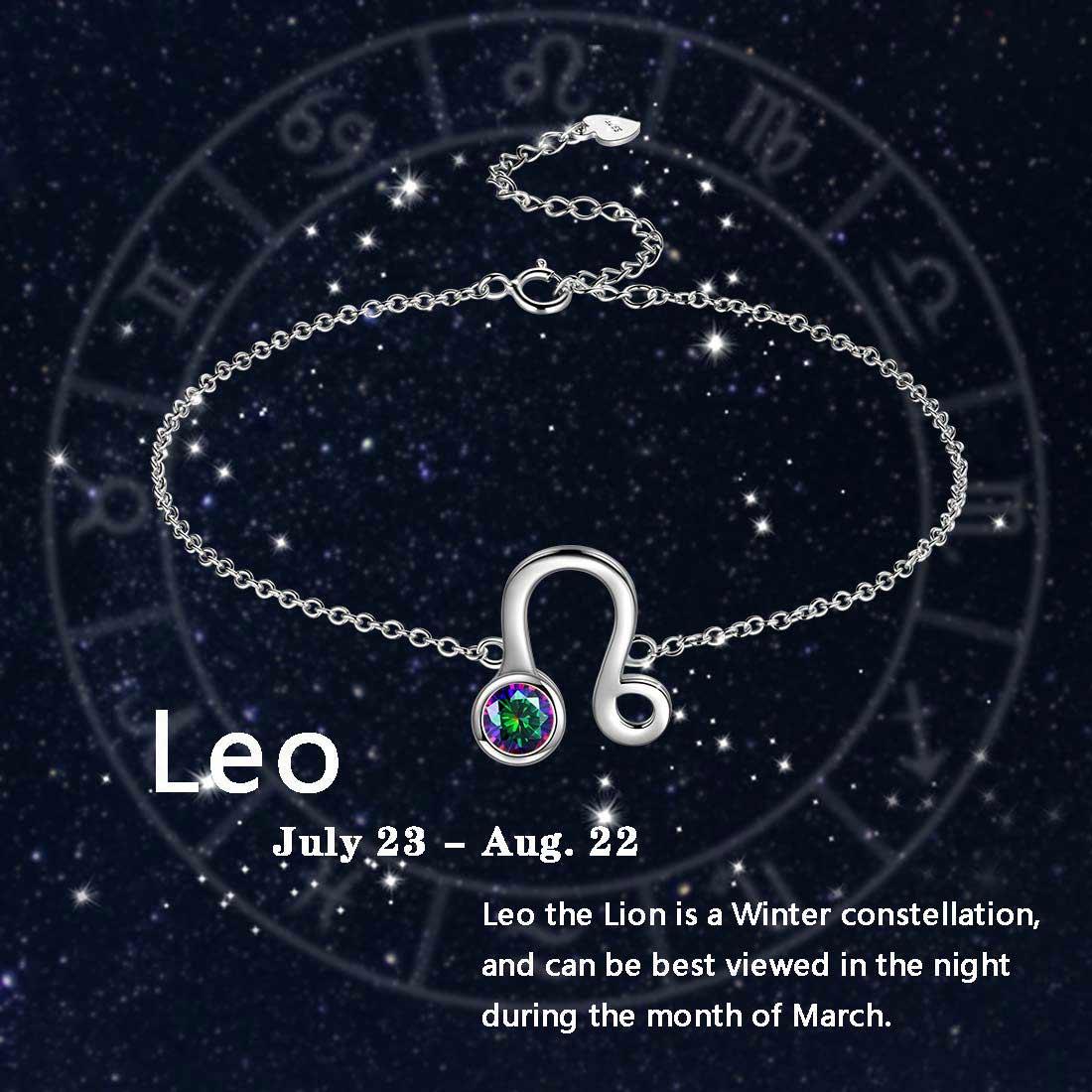 Leo Bracelet Sterling Silver Mystic Rainbow Topaz - Bracelet - Aurora Tears Jewelry
