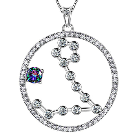 Pisces Zodiac Necklace 925 Sterling Silver Aurora Tears Jewelry