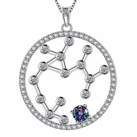Sagittarius Zodiac Necklace 925 Sterling Silver Aurora Tears Jewelry
