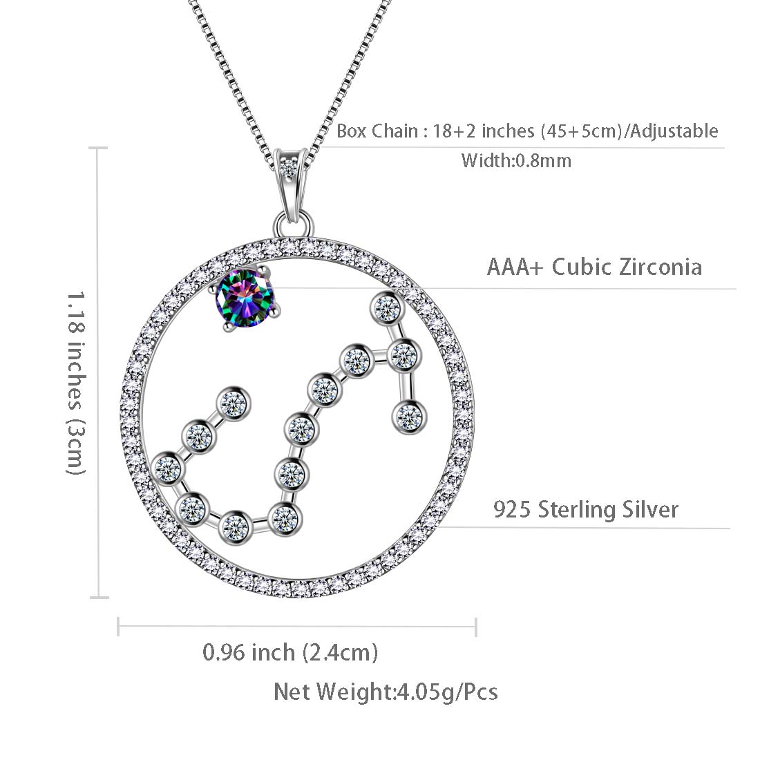 Scorpio Zodiac Necklace 925 Sterling Silver - Necklaces - Aurora Tears Jewelry