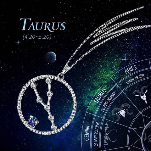 Taurus Zodiac Necklace 925 Sterling Silver - Necklaces - Aurora Tears Jewelry