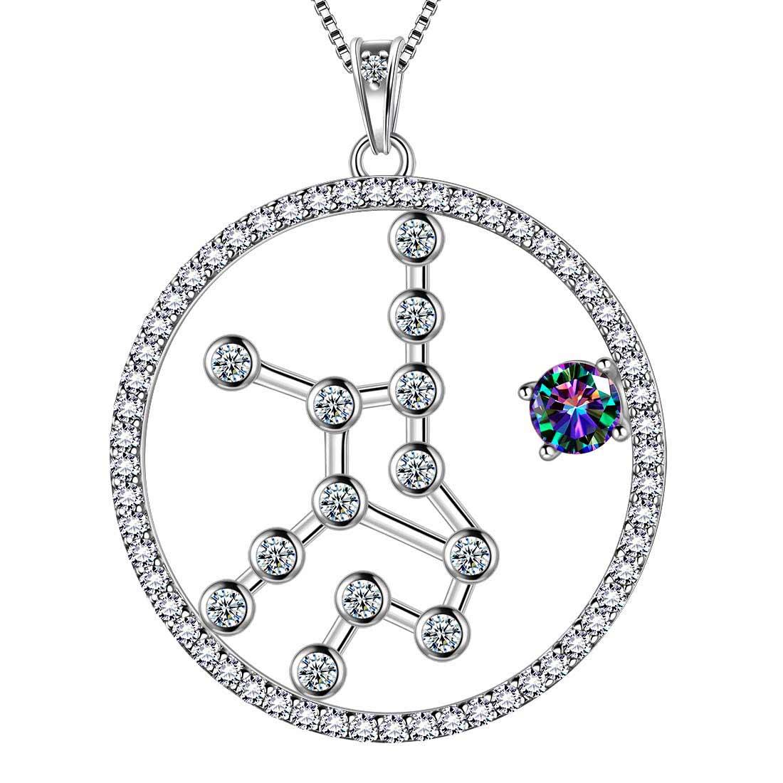 Virgo Zodiac Necklace 925 Sterling Silver Aurora Tears Jewelry