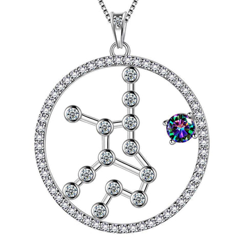 Virgo Zodiac Necklace 925 Sterling Silver Aurora Tears Jewelry