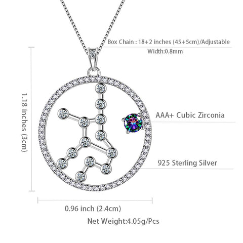 Virgo Zodiac Necklace 925 Sterling Silver - Necklaces - Aurora Tears Jewelry