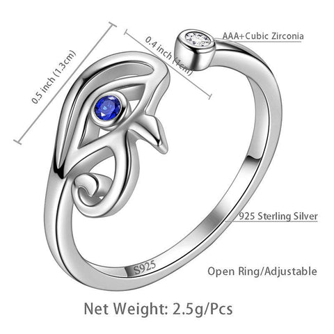 Ancient Egyptian Eye of Horus Rings Open Adjustable - Rings - Aurora Tears