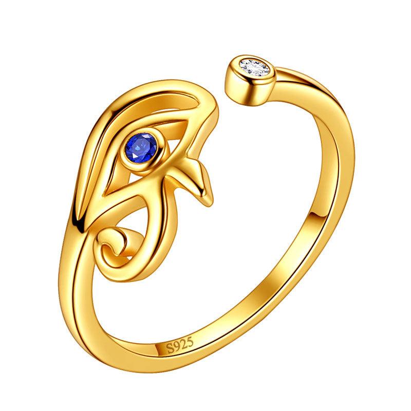 Ancient Egyptian Eye of Horus Rings Open Adjustable - Rings - Aurora Tears
