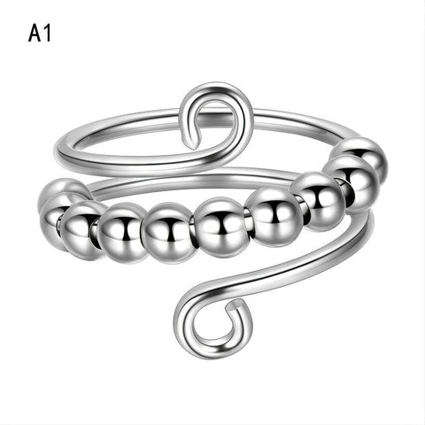 To My Daughter- Fidget Ring Anti Anxiety Ring With Beads Spinner For Girls  -cb