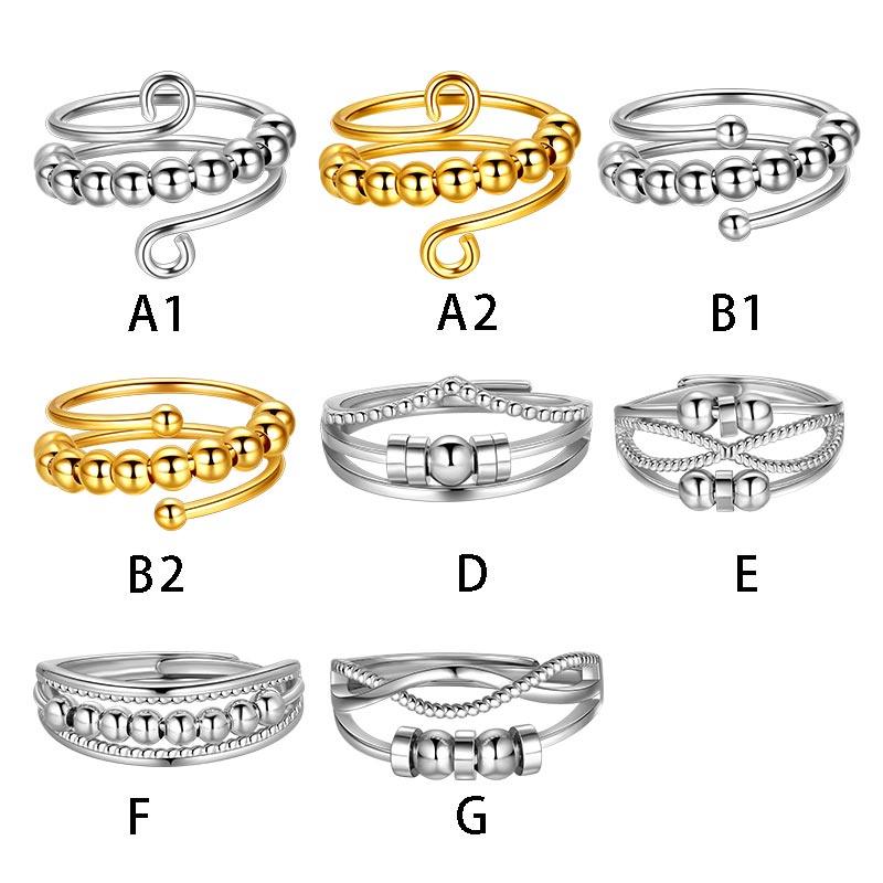 Anxiety Relief Ring Rotatable Opening Adjustable Ring - Rings - Aurora Tears
