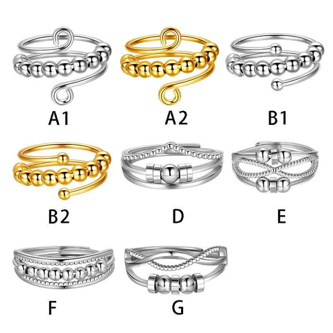 Anxiety Relief Ring Rotatable Opening Adjustable Ring - Rings - Aurora Tears