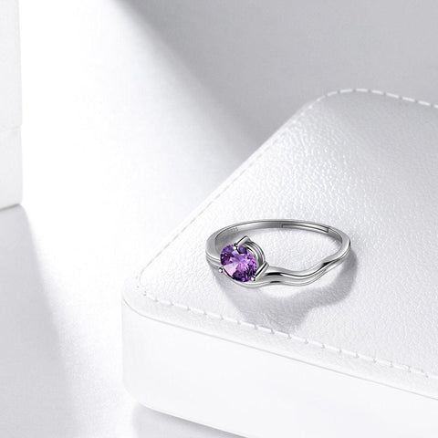 Aquarius Ring February Amethyst Birthstone Zodiac - Rings - Aurora Tears