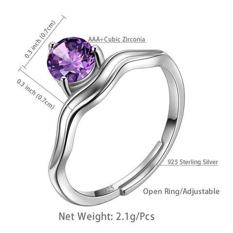 Aquarius Ring February Amethyst Birthstone Zodiac - Rings - Aurora Tears