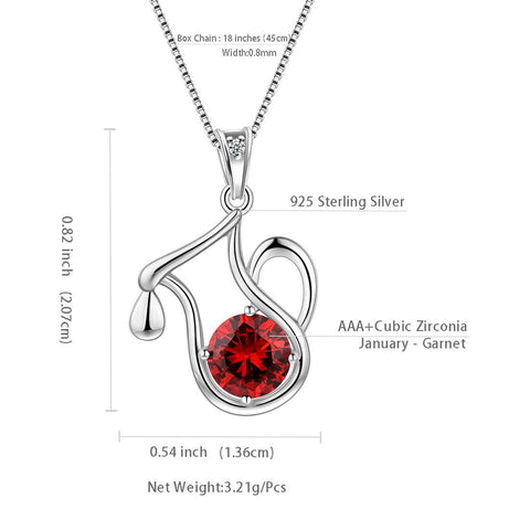 Aquarius Zodiac Necklace January Birthstone Pendant Crystal - Necklaces - Aurora Tears