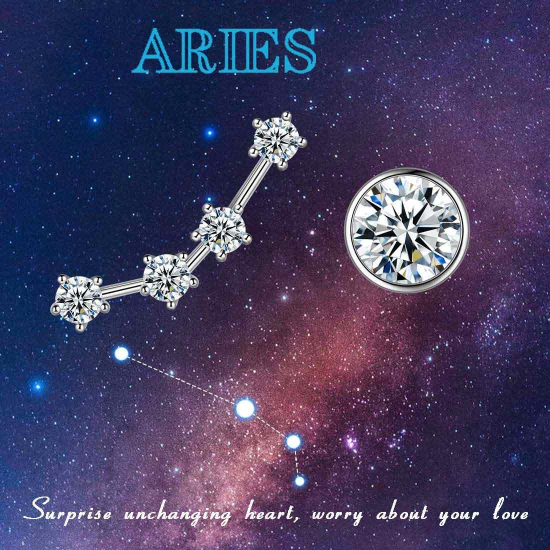 Aries Earrings April Birthstone Zodiac Studs - Earrings - Aurora Tears