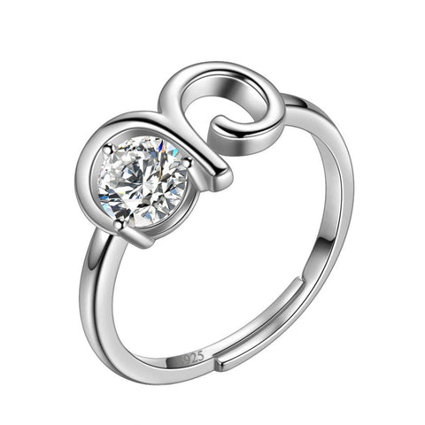 Aries Ring Zodiac April Birthstone Jewelry Women Girls Birthday