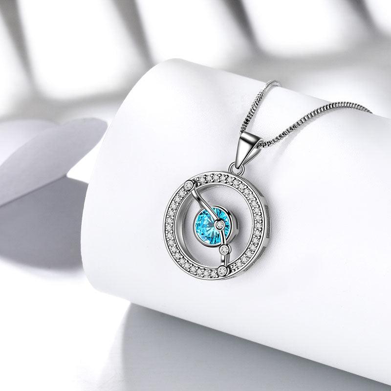 Zodiac Aries Necklace March Birthstone Pendant - Necklaces - Aurora Tears