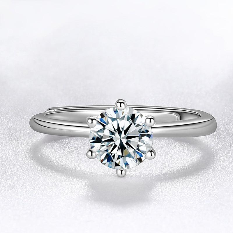 925 Sterling Silver Ring 1CT Moissanite Diamond Fine Jewelry - Rings - Aurora Tears