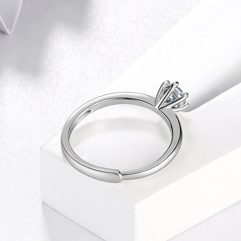 925 Sterling Silver Ring 1CT Moissanite Diamond Fine Jewelry - Rings - Aurora Tears