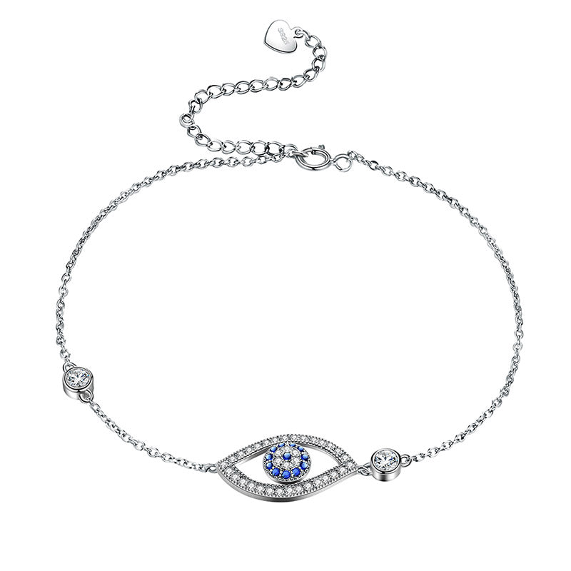 Blue Evil Eye Bracelet 925 sterling silver Amulet Protection Jewelry - Bracelet - Aurora Tears