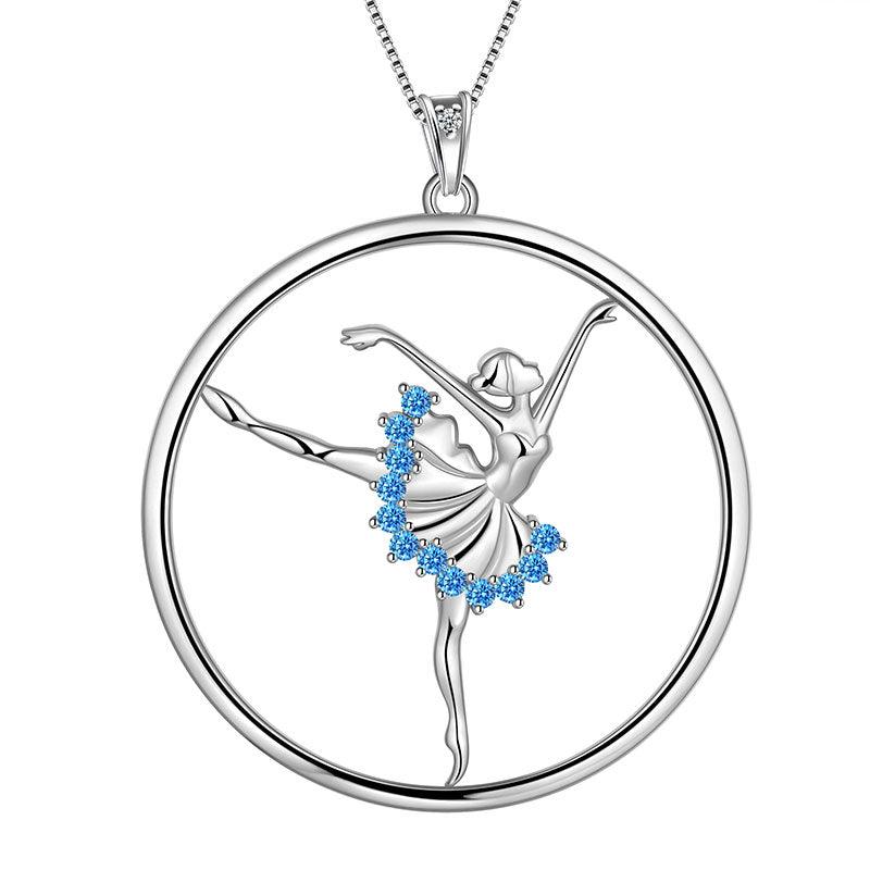 Ballerina Ballet Dancer Pendant Necklace 925 Sterling Silver - Necklaces - Aurora Tears