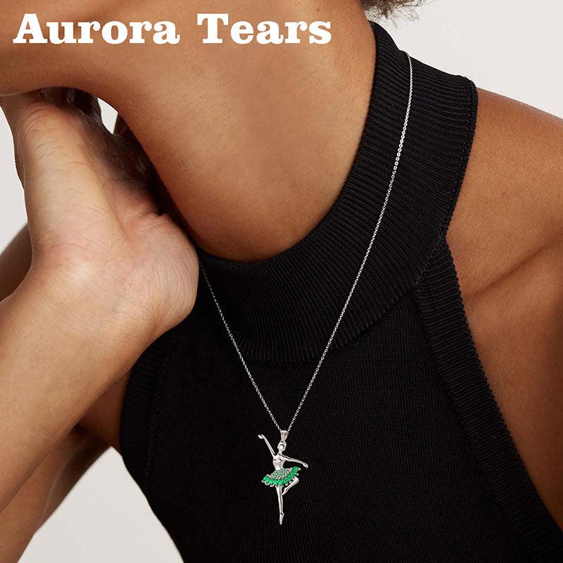 Ballerina Tiny Dancer Pendant Necklace 925 Sterling Silver - Necklaces - Aurora Tears