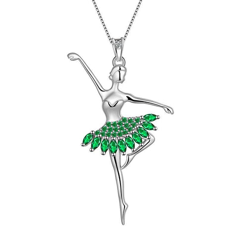 Ballerina Tiny Dancer Pendant Necklace 925 Sterling Silver - Necklaces - Aurora Tears