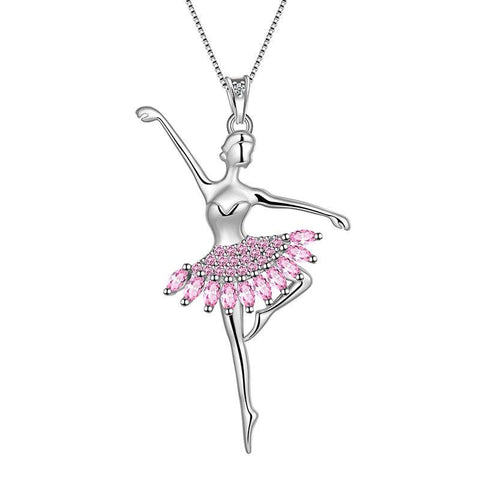 Ballerina Tiny Dancer Pendant Necklace 925 Sterling Silver - Necklaces - Aurora Tears