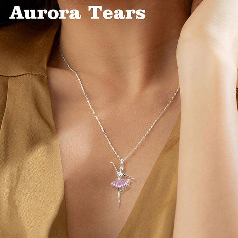 Ballerina Tiny Dancer Pendant Necklace 925 Sterling Silver - Necklaces - Aurora Tears