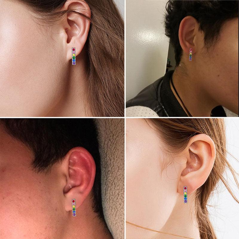 LGBT Earrings Stud Lesbian Gay Pride Rainbow Jewelry - Earrings - Aurora Tears