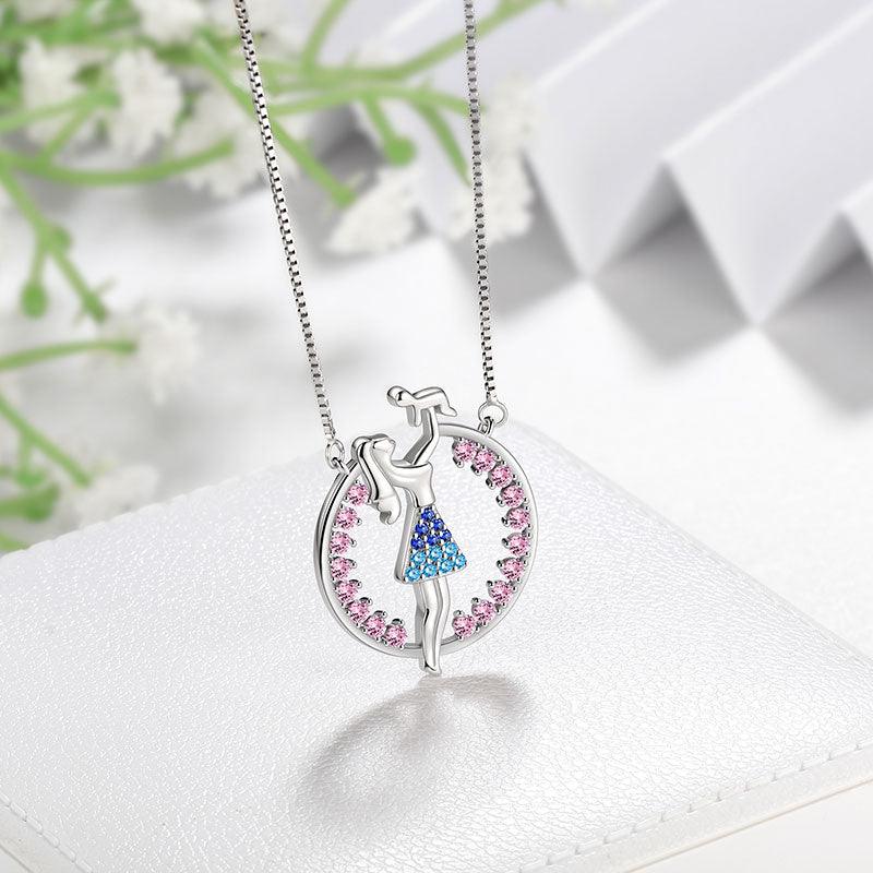 Mother and Child Pendant Necklace Mothers Day Gift - Necklaces - Aurora Tears