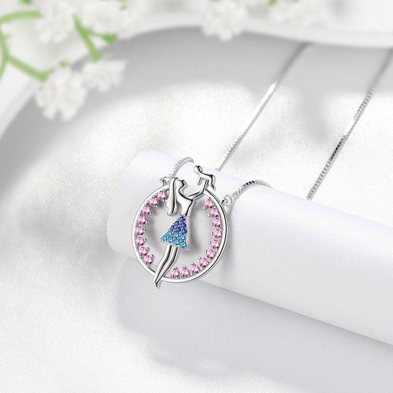 Mother and Child Pendant Necklace Mothers Day Gift - Necklaces - Aurora Tears