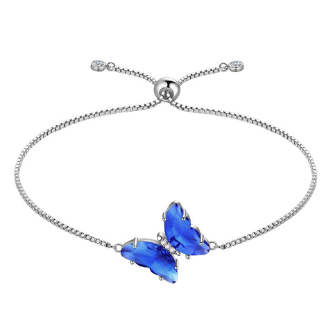 Blue Butterfly Bracelet September Sapphire Birthstone - Bracelet - Aurora Tears