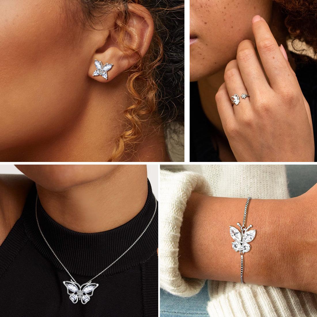 Butterfly Jewelry Set Birthstone April Diamond - Jewelry Set - Aurora Tears