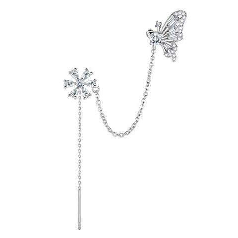 Butterfly Flower Ear Cuffs Wrap Earrings Stud Jewelry - Earrings - Aurora Tears