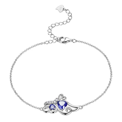 Butterfly Birthstone December Tanzanite Bracelet Sterling Silver - Bracelet - Aurora Tears