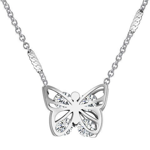 Butterfly Necklace for Women Girls Stainless Steel - Necklaces - Aurora Tears