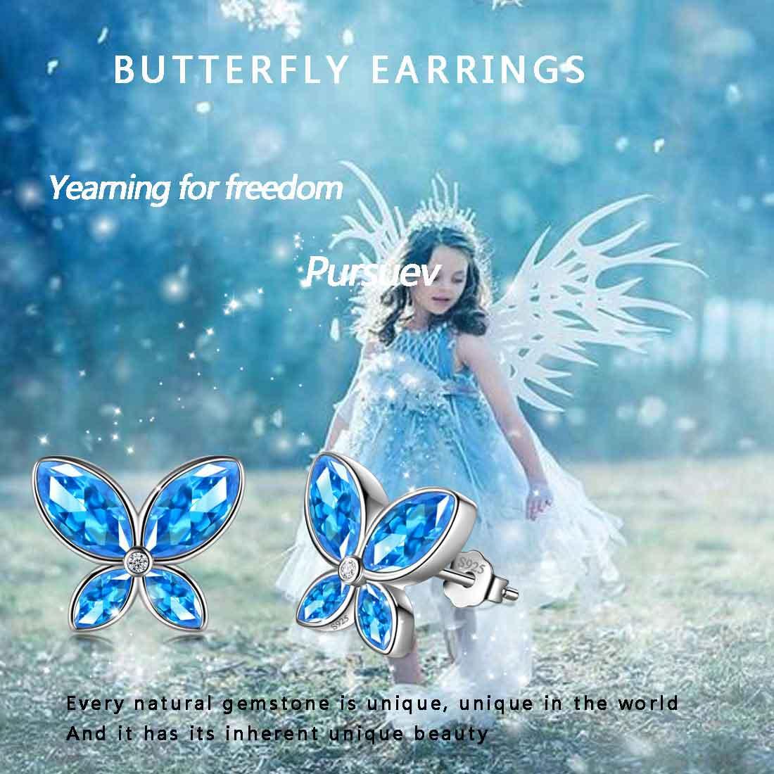 14K Gold and Diamond Turquoise Butterfly Earrings – Royan Jewelry