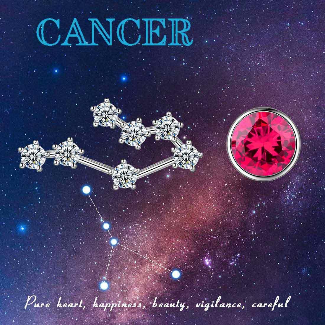 Cancer Earrings July Birthstone Zodiac Studs - Earrings - Aurora Tears